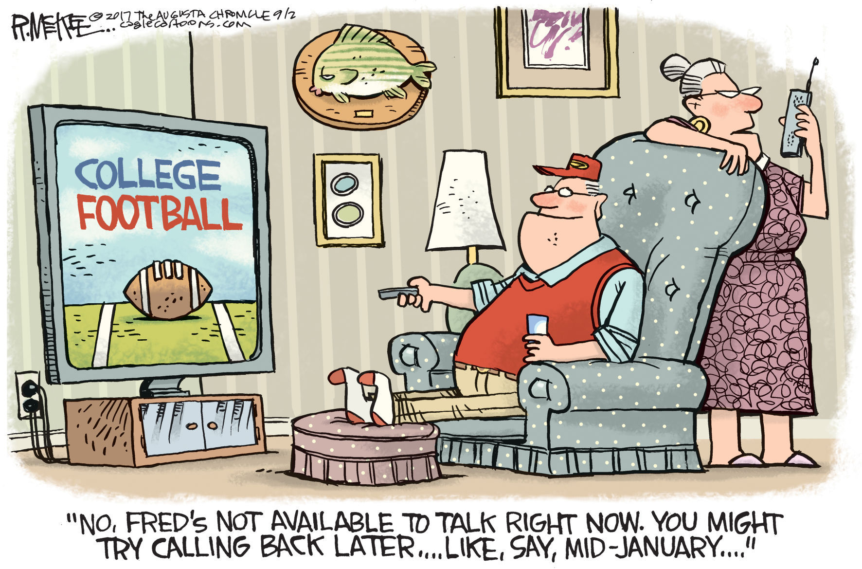College Football by Rick McKee, The Augusta Chronicle